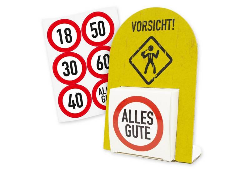 itenga Geschenkbox itenga Geldgeschenkverpackung Geburtstag Hinweisschild mit Stickerboge von itenga