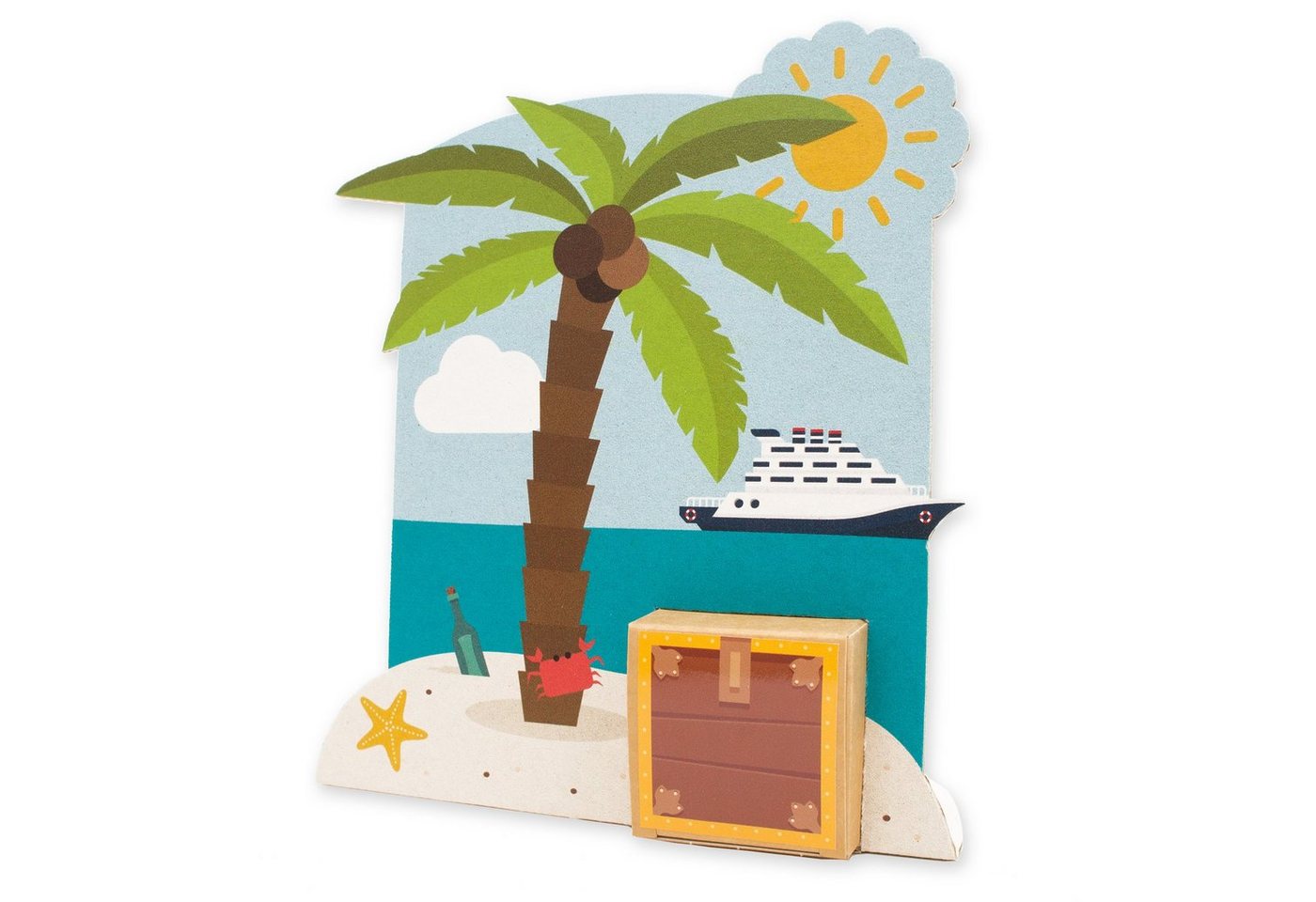 itenga Geschenkbox itenga Geldgeschenkverpackung Insel mit Schatztruhe itenga Geschenkbox itenga Geldgeschenkverpackung Insel mit Schatztruhe von itenga