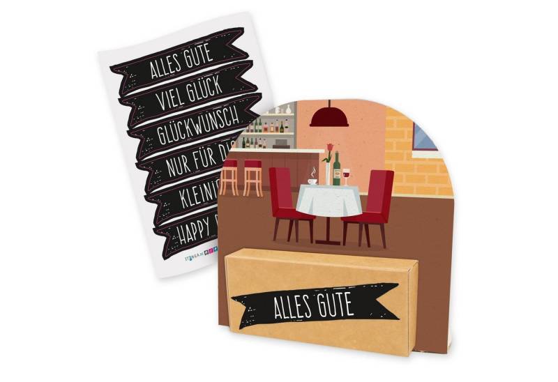 itenga Geschenkbox itenga Geldgeschenkverpackung Restaurant Essen Tisch Dinner (Motiv 41) von itenga