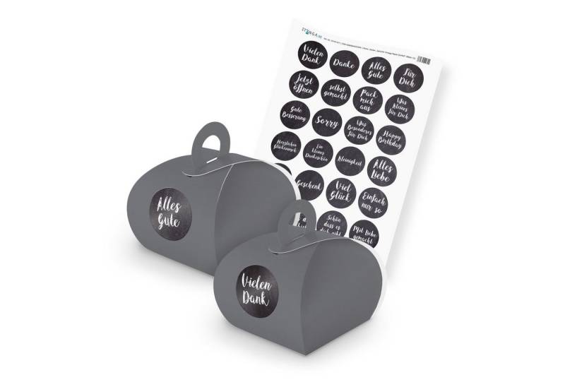 itenga Geschenkbox itenga SET Sprüche Vintage Papier Dunkel unlackiert (Motiv 72) 24x Ges von itenga