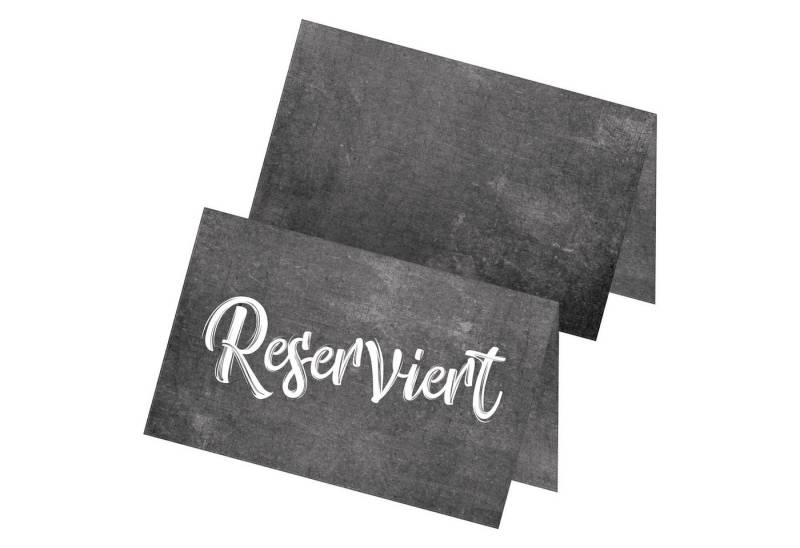 itenga Papierdekoration itenga 24x Tischkarten "Reserviert" dunkelgrau weiß Tafeloptik Chalk K von itenga