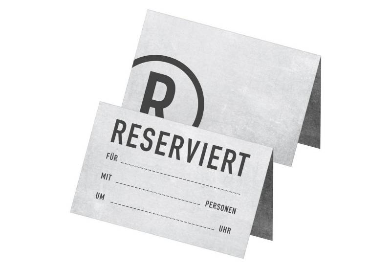 itenga Papierdekoration itenga 24x Tischkarten "Reserviert" grau Betonoptik modern zum Ausfüll von itenga