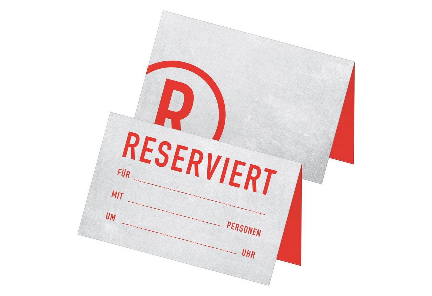 itenga Papierdekoration itenga 24x Tischkarten "Reserviert" rot hellgrau Betonoptik modern zum von itenga
