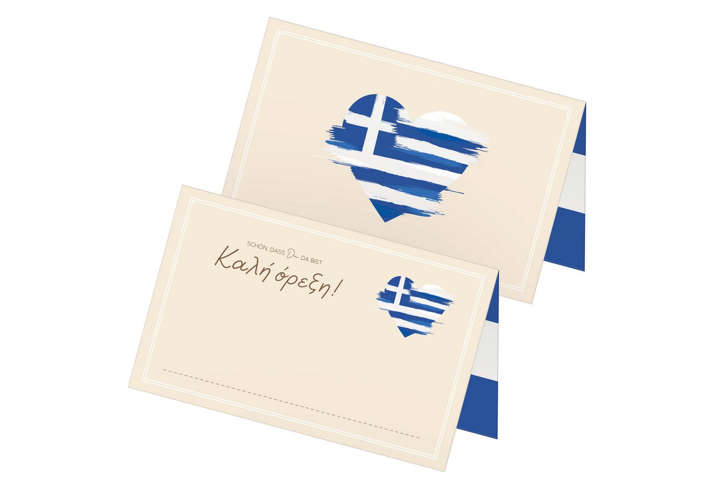 itenga Papierdekoration itenga 48x Tischkarten Platzkarten GRIECHENLAND, Motiv mit griechisch von itenga
