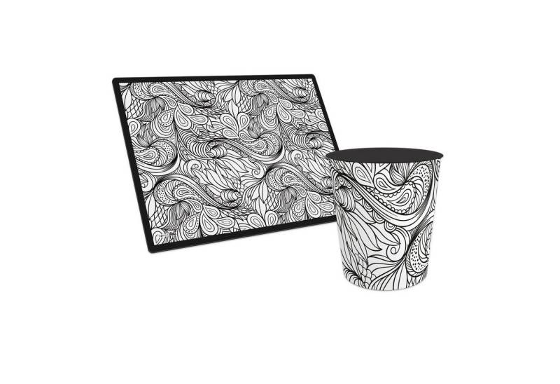 itenga Papierkorb itenga Papierkorb mit Schreibunterlage Motiv LINE ART Set von itenga