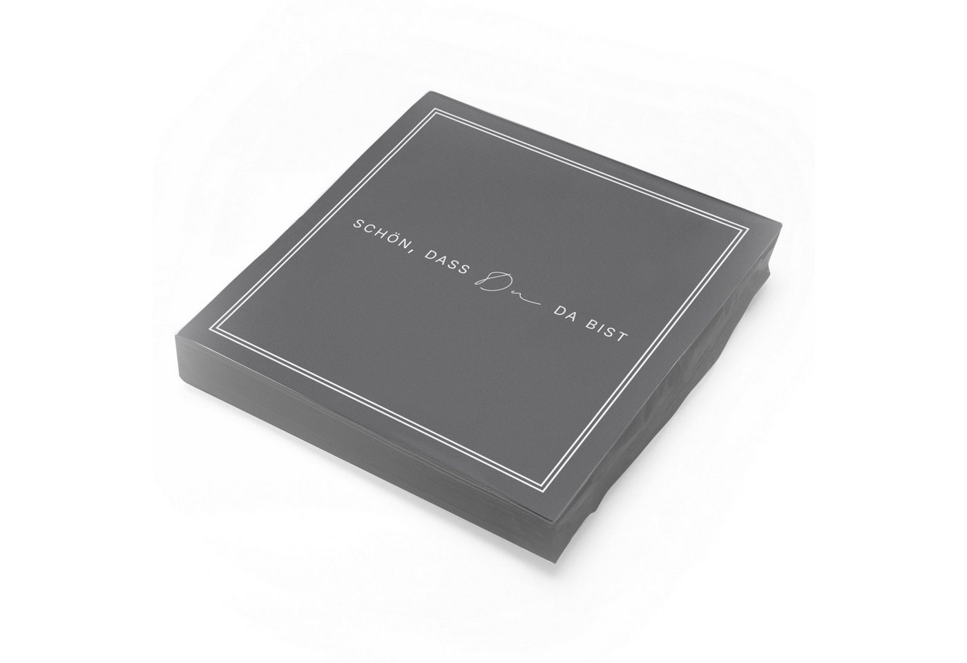 itenga Papierserviette ITENGA 20x Servietten Schön dass du da bist V3 grau von itenga