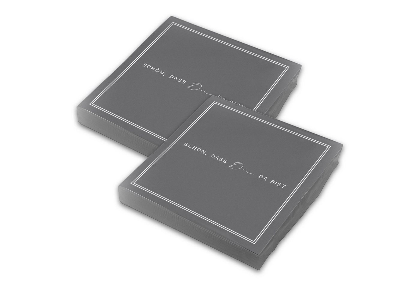 itenga Papierserviette ITENGA 40x Servietten Schön dass du da bist V3 grau von itenga