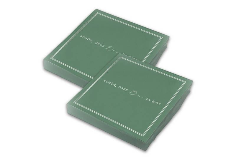 itenga Papierserviette ITENGA 40x Servietten Schön dass du da bist V3 salbei grün von itenga