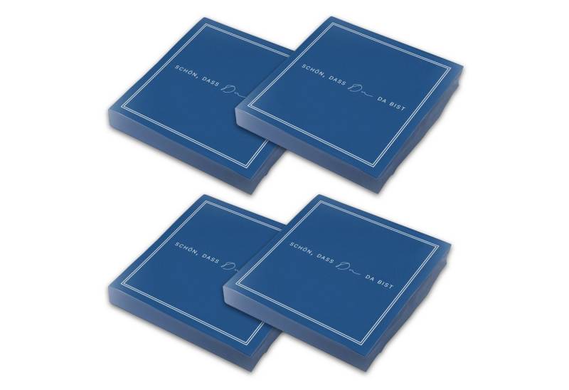 itenga Papierserviette ITENGA 80x Servietten Schön dass du da bist V3 dunkelblau von itenga