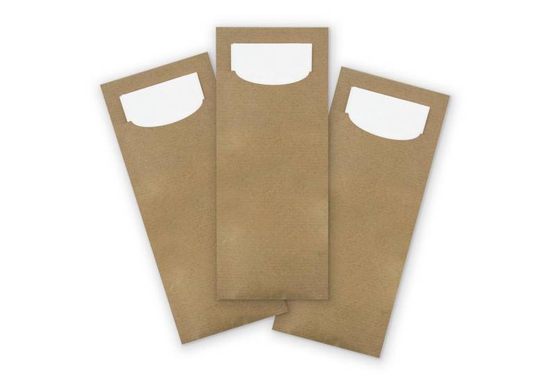 itenga Papierserviette itenga 1000x Bestecktasche aus Papier Kraftkarton Einweg mit Serviette von itenga