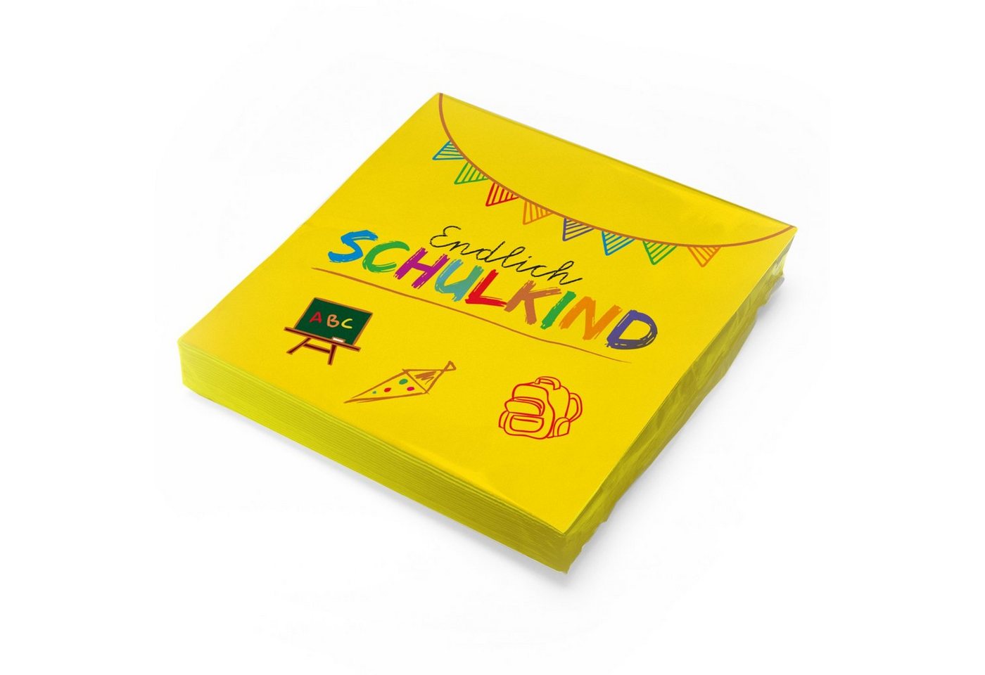 itenga Papierserviette itenga 20x Serviette Schulanfang Endlich Schulkind GELB von itenga