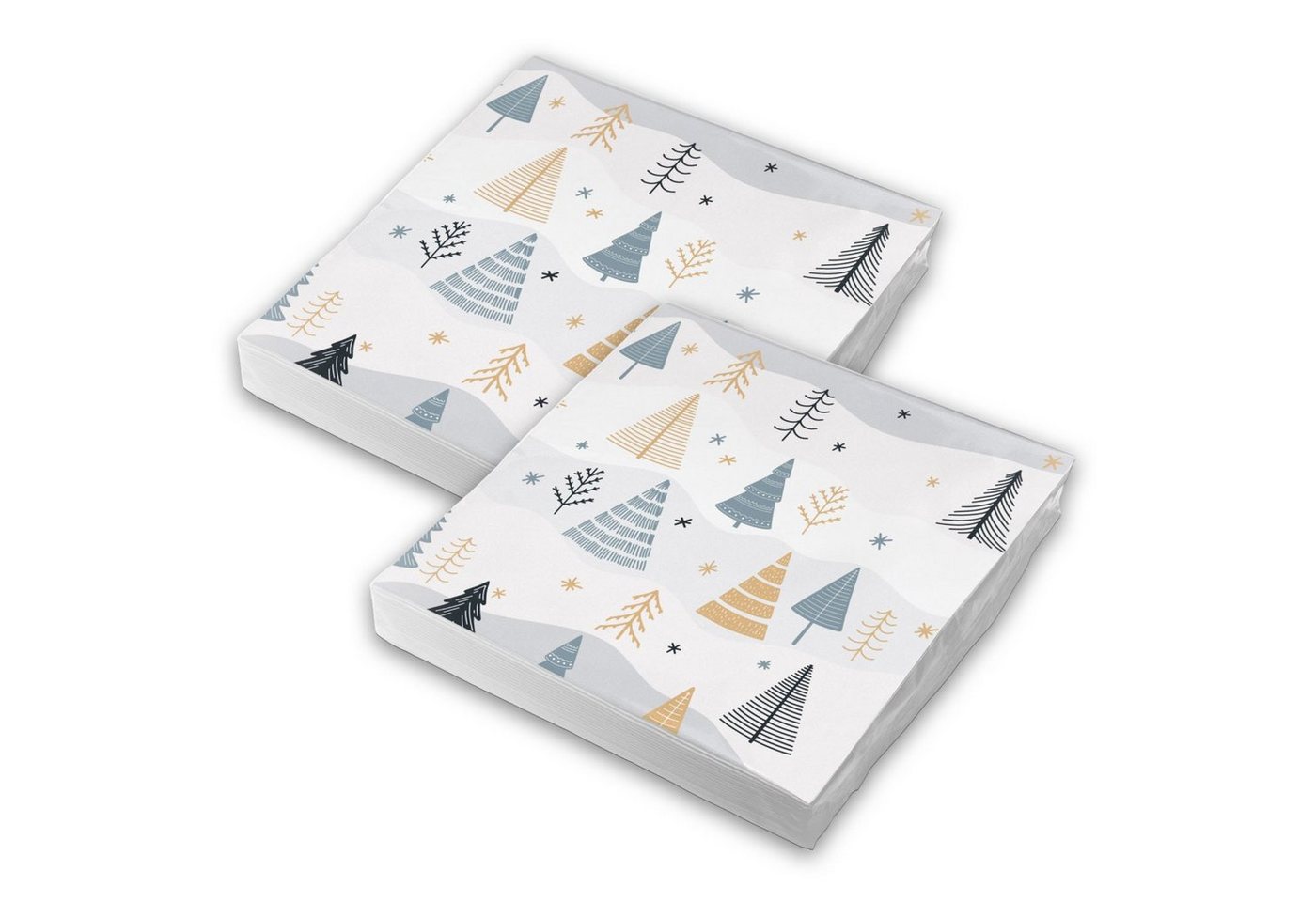 itenga Papierserviette itenga 40x Serviette Weihnachten Bäume - Winterlandschaft Set von itenga