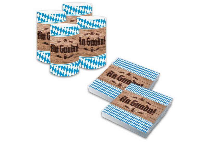 itenga Papierserviette itenga 6x Windlicht + 40x Servietten - Bayrisch Schee dass'd do bist von itenga