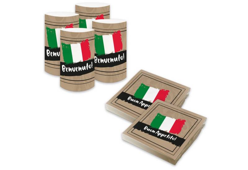 itenga Papierserviette itenga 6x Windlicht + 40x Servietten - Italien von itenga