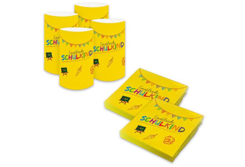 itenga Papierserviette itenga 6x Windlicht + 40x Servietten - Schulkind - gelb itenga Papierserviette itenga 6x Windlicht + 40x Servietten - Schulkind - gelb von itenga