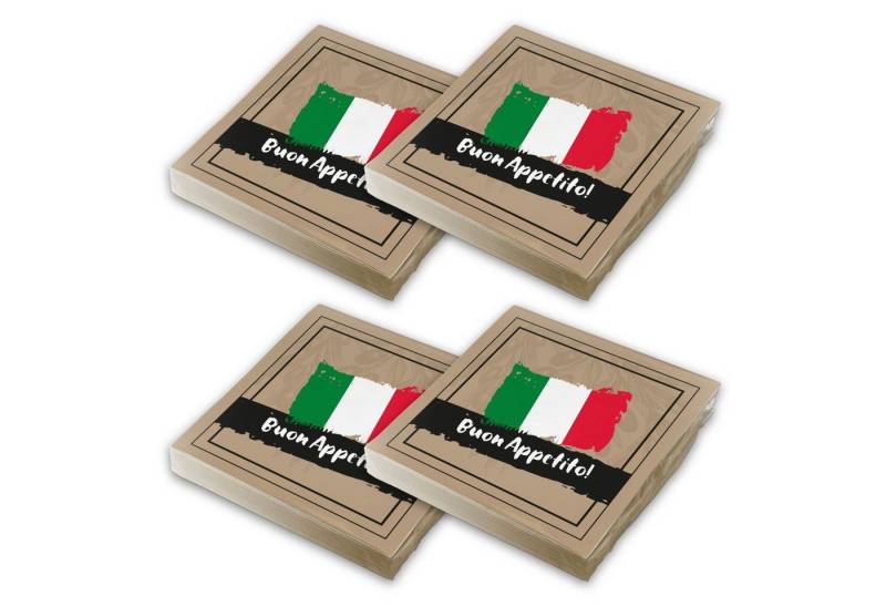 itenga Papierserviette itenga 80x Serviette Italienisch Buon Apetito Set von itenga