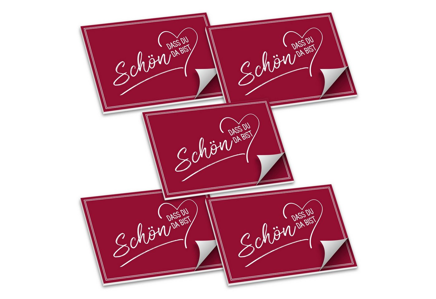 itenga Platzset ITENGA Tischset A3 5er Set Schön dass du da bist V2 bordeaux rot von itenga