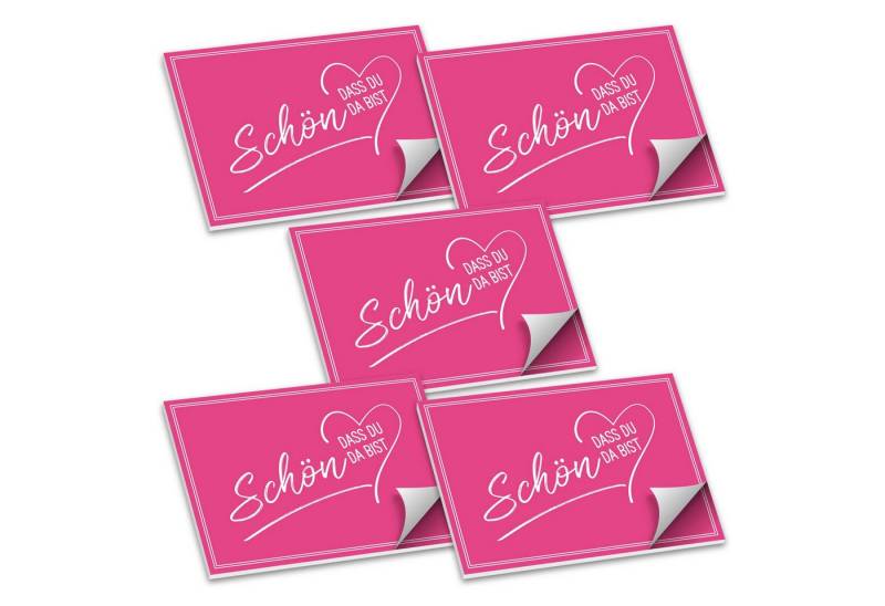 itenga Platzset ITENGA Tischset A3 5er Set Schön dass du da bist V2 pink von itenga
