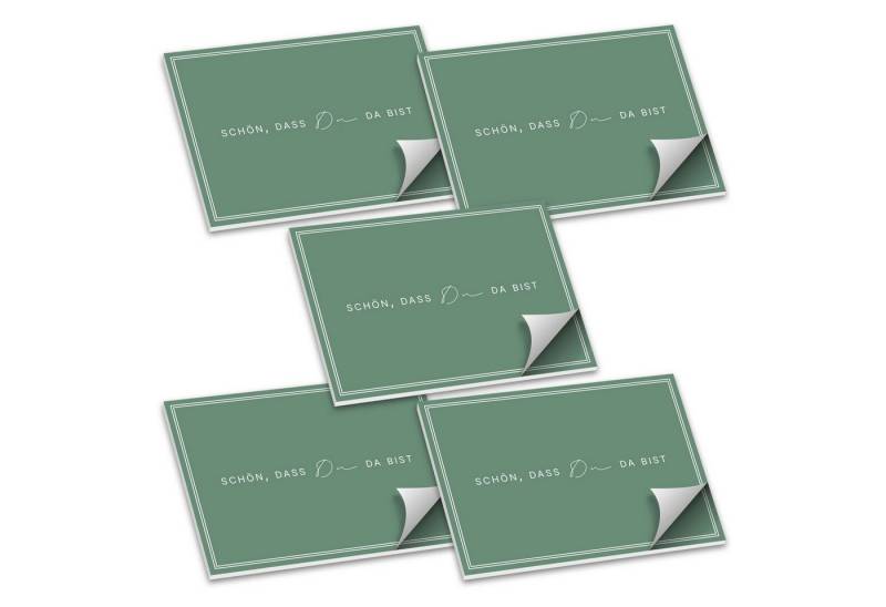 itenga Platzset ITENGA Tischset A3 5er Set Schön dass du da bist V3 salbei grün von itenga