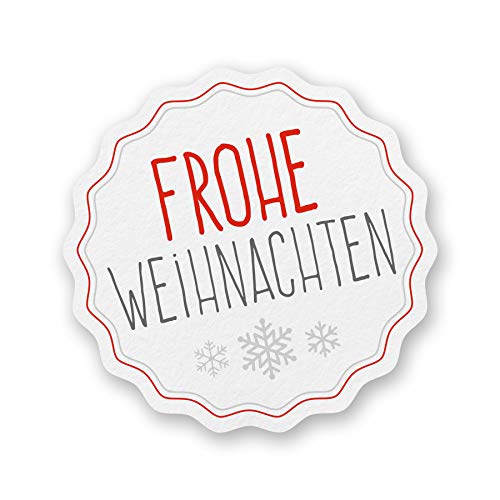 itenga Sticker 10 x Frohe Weihnachten weiß Aufkleber Etikett zum Basteln Wichtelgeschenk Advent Deko von itenga