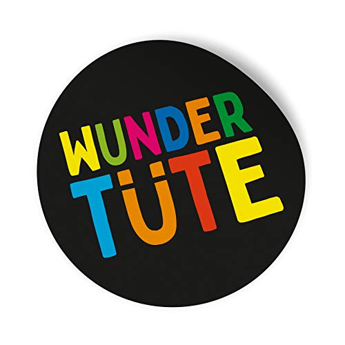 itenga Sticker I Aufkleber aus Papier 7.0 cm rund selbstklebend für Verschiedene Anlässe - Scrapbooking Basteln Verzieren Dekorieren (10 Stück, Wundertüte (Bunt)) von itenga