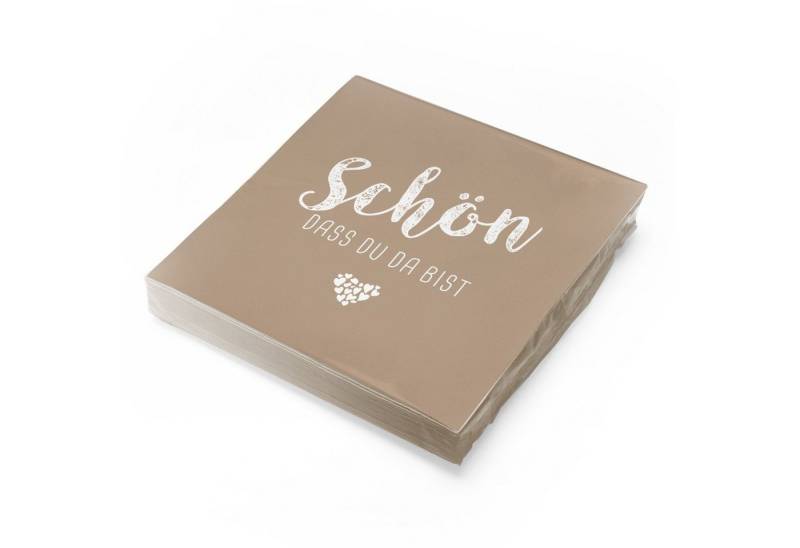 itenga Stoffserviette Linclass Airlaid - itenga 12x Serviette Schön dass du da bist latte ma von itenga