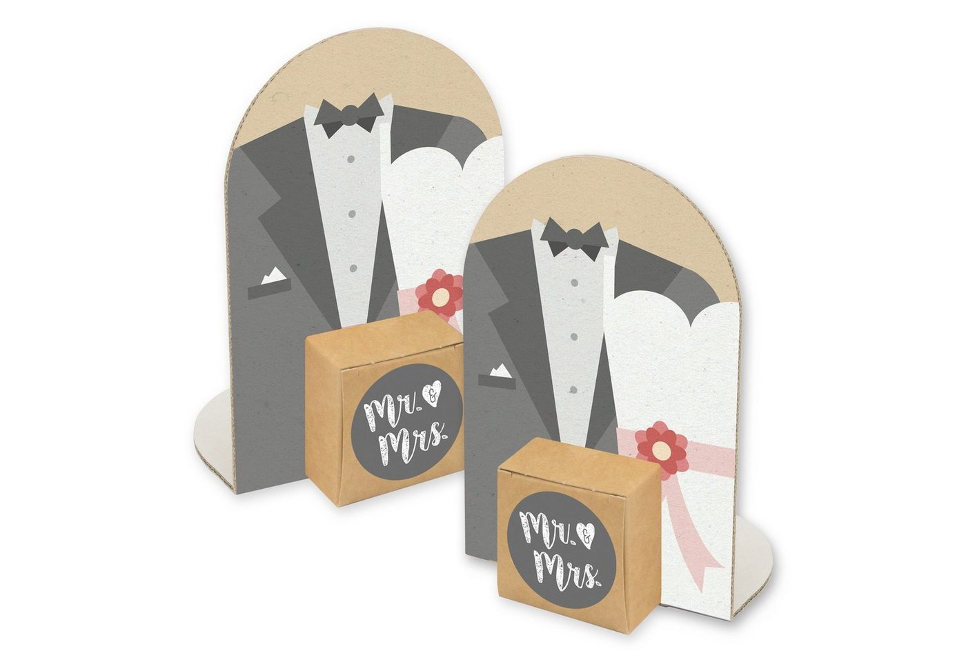 itenga Streudeko itenga 24 x Tischdeko Gastgeschenke Aufsteller "Mr. & Mrs." mit Sticke itenga Streudeko itenga 24 x Tischdeko Gastgeschenke Aufsteller "Mr. & Mrs." mit Sticke von itenga