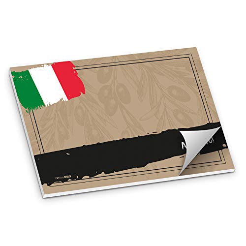 itenga Tischset Platzset mit Flaggenmotiv Ländermotiv I Papier I DIN A3 50 Blatt I ideal als Gedeckunterlage bei verschiedenen Anlässen Geburtstagen Mottopartys (Italien Buon Appetito) von itenga