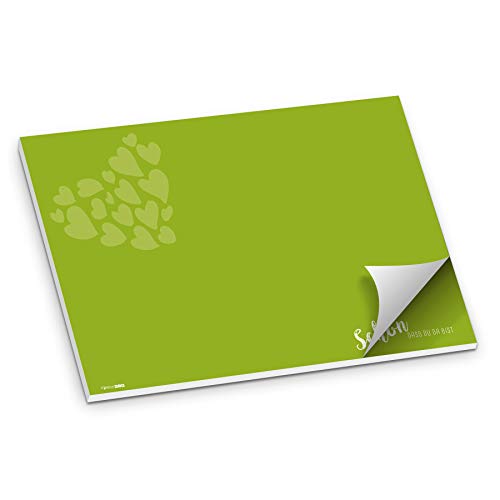 itenga Tischset Platzset Schön DASS du da bist Papier I DIN A3 (59,4cm x 42cm) 50 Blatt I ideal als Gedeckunterlage bei Geburtstagen, Grillpartys, Gartenpartys oder Mottopartys (frühlingsgrün) von itenga
