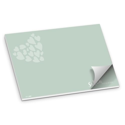 itenga Tischset Platzset Schön DASS du da bist Papier I DIN A3 (59,4cm x 42cm) 50 Blatt I ideal als Gedeckunterlage bei Geburtstagen, Grillpartys, Gartenpartys oder Mottopartys (eukalyptus grün) von itenga