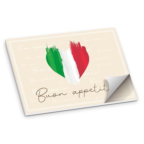 itenga Tischset Platzset mit Flaggenmotiv Ländermotiv I Papier I DIN A3 50 Blatt I ideal als Gedeckunterlage bei verschiedenen Anlässen Geburtstagen Mottopartys (Italien) von itenga