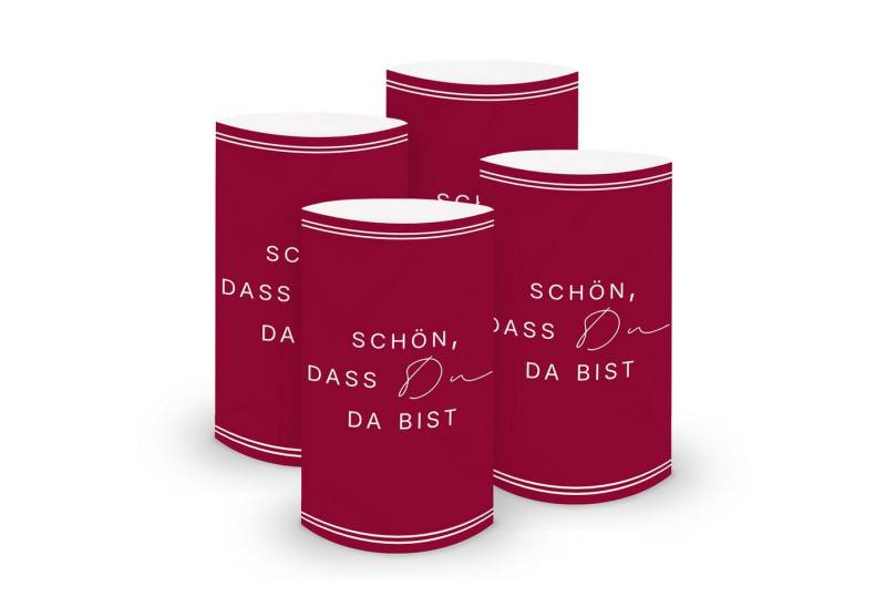 itenga Windlicht ITENGA 6x Windlichter Schön dass du da bist V3 bordeaux rot von itenga