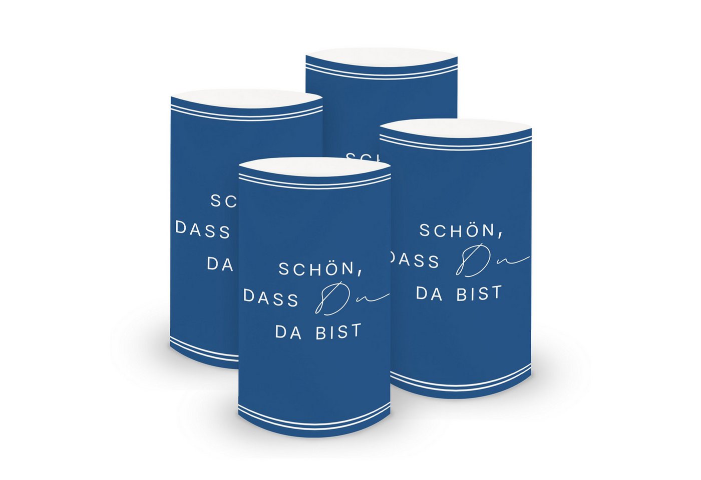 itenga Windlicht ITENGA 6x Windlichter Schön dass du da bist V3 dunkelblau von itenga