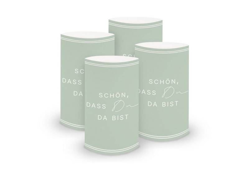itenga Windlicht ITENGA 6x Windlichter Schön dass du da bist V3 eukalyptus grün von itenga