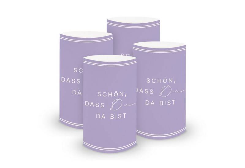 itenga Windlicht ITENGA 6x Windlichter Schön dass du da bist V3 flieder von itenga