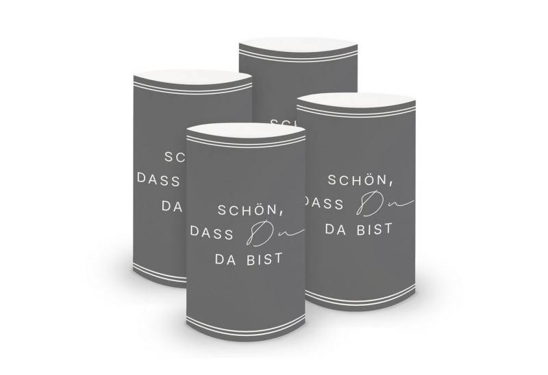 itenga Windlicht ITENGA 6x Windlichter Schön dass du da bist V3 grau von itenga