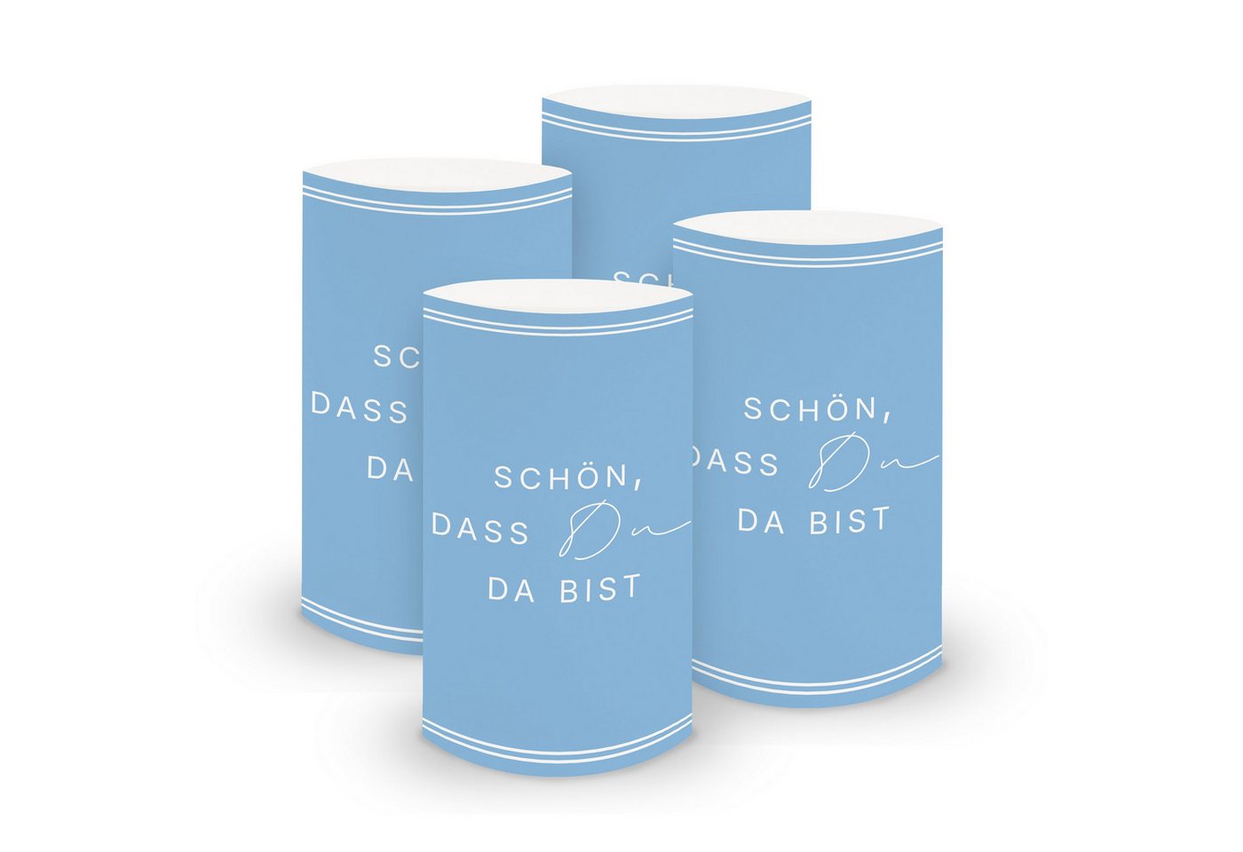 itenga Windlicht ITENGA 6x Windlichter Schön dass du da bist V3 hellblau von itenga