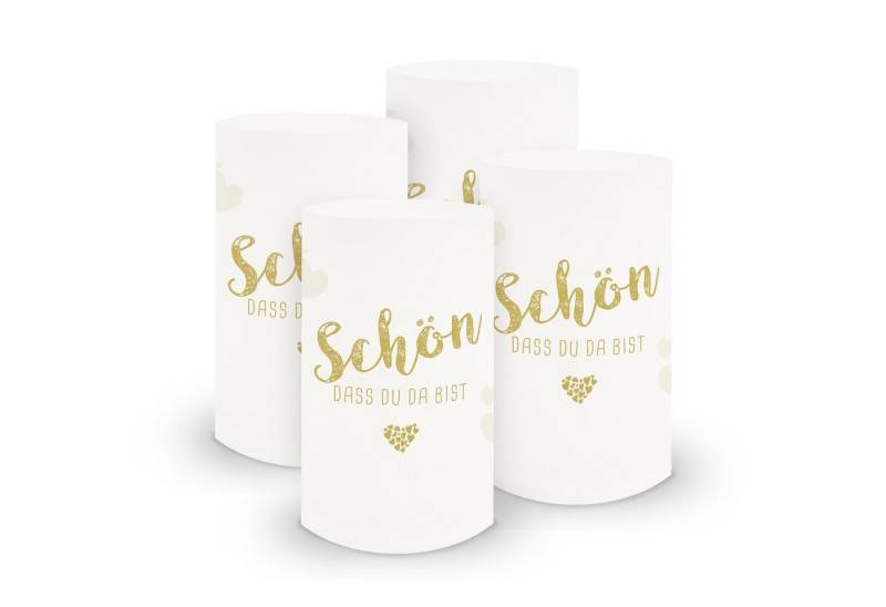 itenga Windlicht itenga 6x Windlicht Schön dass du da bist currygelb 10cm von itenga