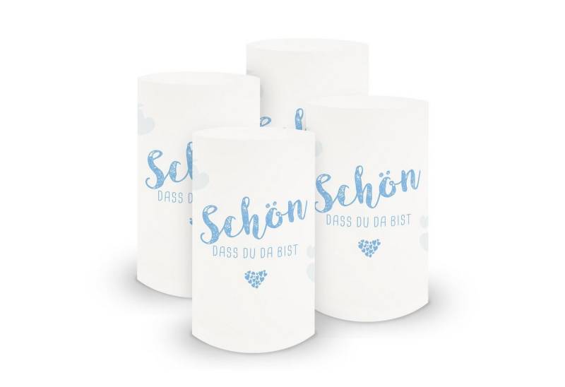 itenga Windlicht itenga 6x Windlicht Schön dass du da bist hellblau 10cm von itenga