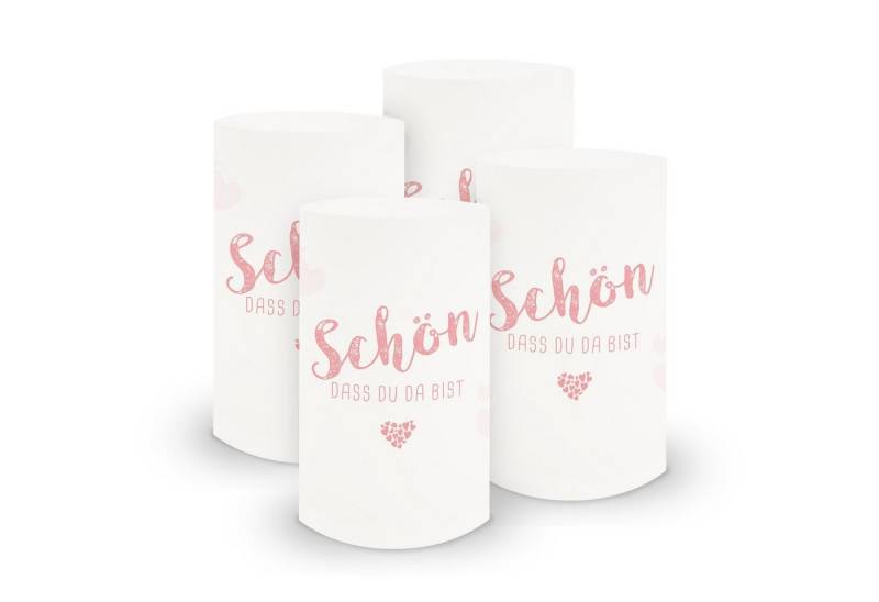 itenga Windlicht itenga 6x Windlicht Schön dass du da bist rosa 10cm von itenga