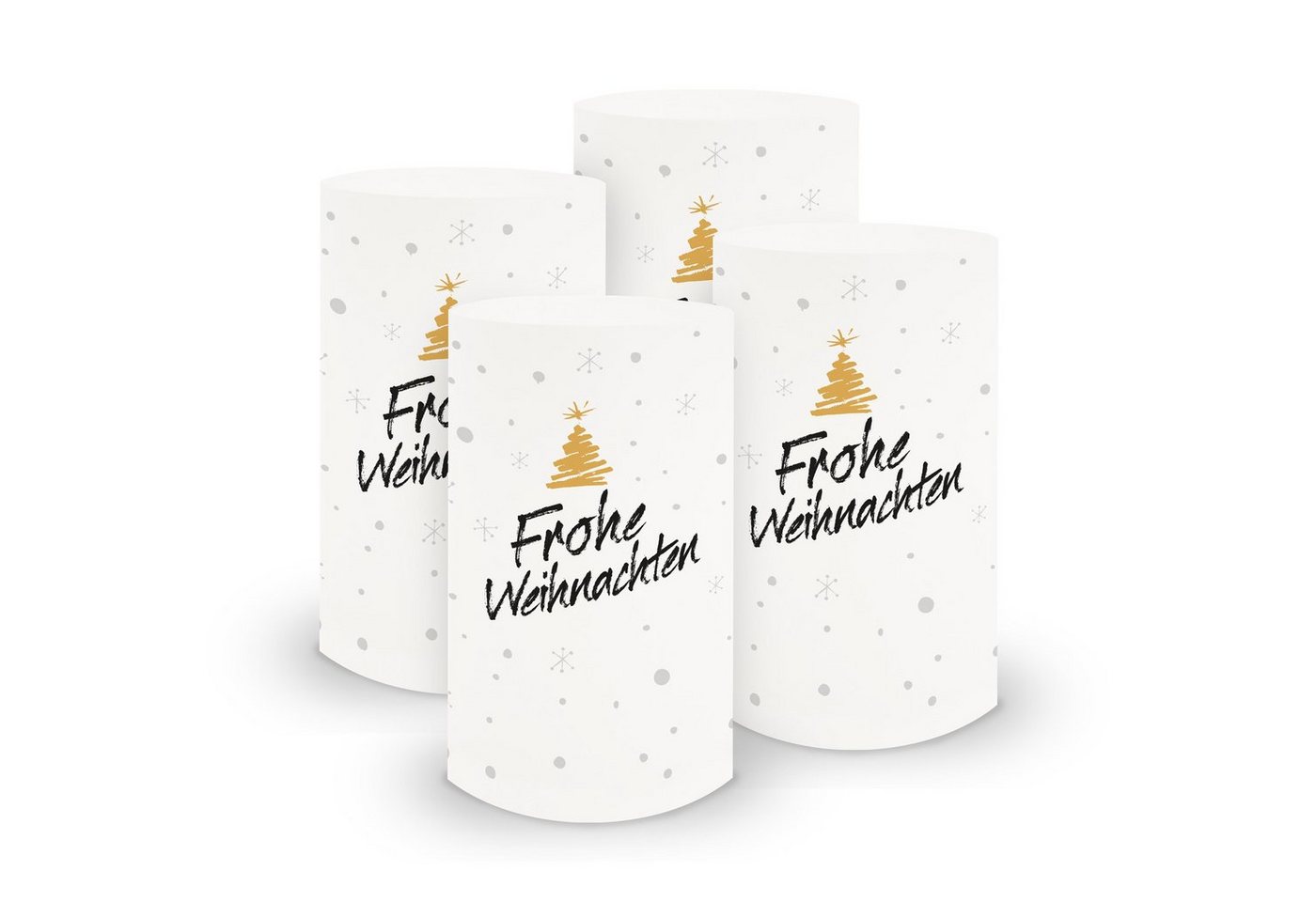 itenga Windlicht itenga 6x Windlicht klein Frohe Weihnachten für Winter Advent, 10,0 cm von itenga