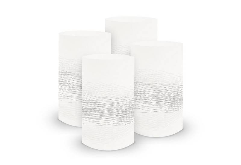 itenga Windlicht itenga 6x Windlicht klein Linien weiß grau / taubengrau, 10,0 cm von itenga