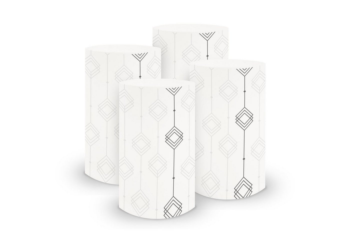 itenga Windlicht itenga 6x Windlicht klein Ornament weiß grau / taubengrau, 10,0 cm von itenga