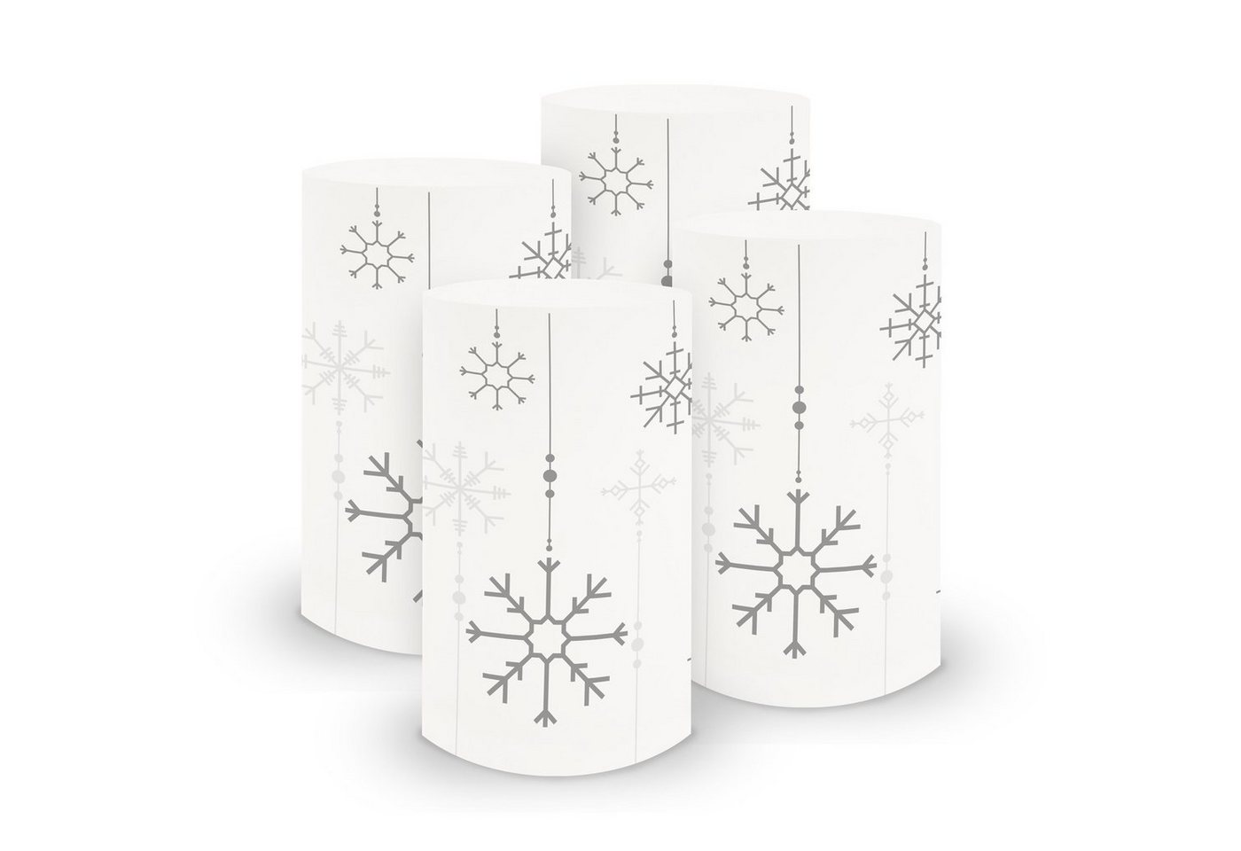 itenga Windlicht itenga 6x Windlicht klein Schneeflocken für Weihnachten Winter Advent von itenga