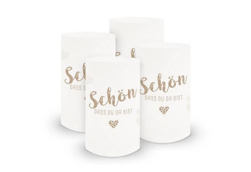itenga Windlicht itenga 6x Windlicht klein Schön dass du da bist, latte macchiato / wei von itenga