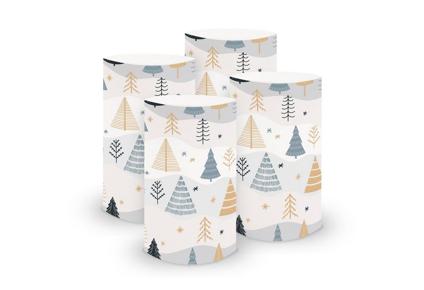 itenga Windlicht itenga 6x Windlicht klein Tannenbäume für Weihnachten Winter Advent, 1 von itenga