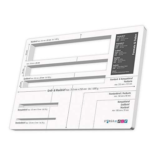 itenga feste Formatschablone Briefschablone Post Brief Warenpost stabil nicht biegsam Schlitze 5mm 10mm 20mm 30mm 50mm von itenga