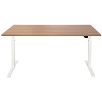 ith möbel EasyT elektrisch höhenverstellbarer Schreibtisch kirschbaum rechteckig, T-Fuß-Gestell weiß 160,0 x 80,0 cm von ith möbel