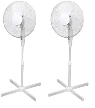 ito electronics ito Standventilator 40 cm Durchmesser weiß-oszillierend + 3 Geschwindigkeiten einstellbare Höhe/Verstellbarer Neigungswinkel, 40 x 14 x 125 cm (Packung mit 2) von ito electronics