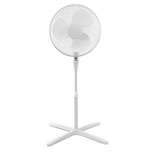 ito electronics ito Standventilator 40 cm Durchmesser weiß-oszillierend + 3 Geschwindigkeiten einstellbare Höhe/Verstellbarer Neigungswinkel, 40 x 14 x 125 cm von ito electronics